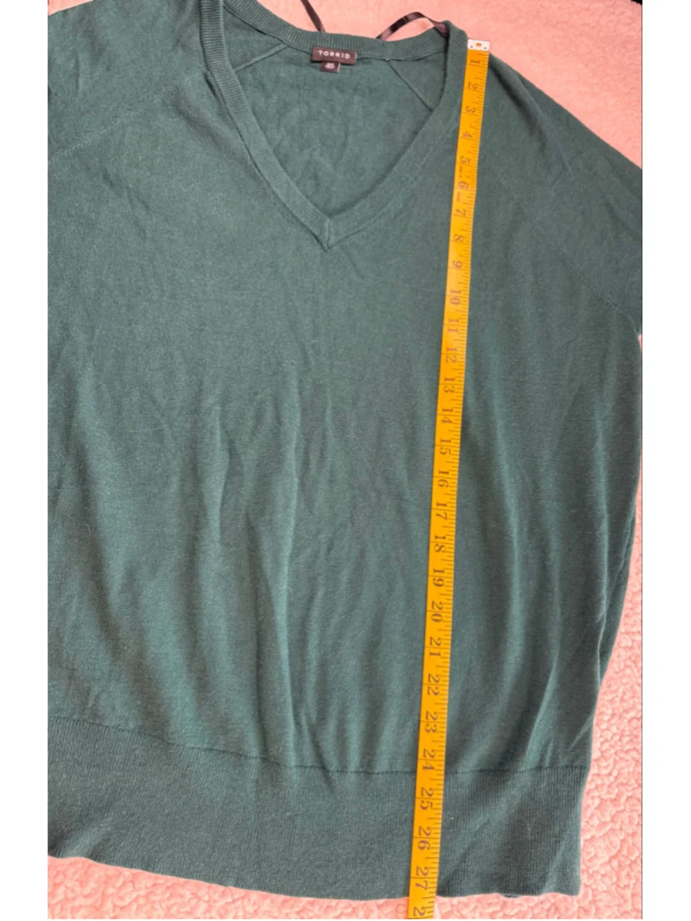 Torrid Size 00 Forest Green V Neck Tunic Sweater Long Sleeve Soft Knit